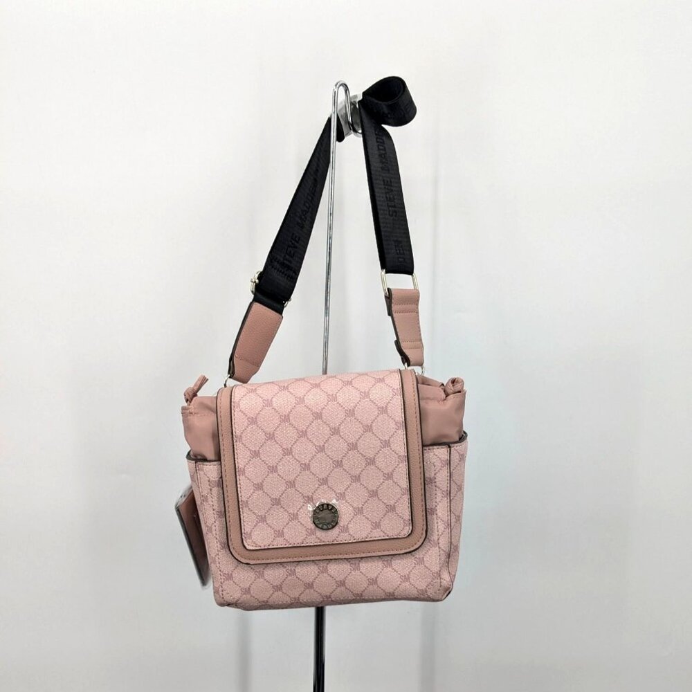 Steve Madden Monogram Crossbody Bag W/ Card Holder Adjustable Strap Y2K Casual